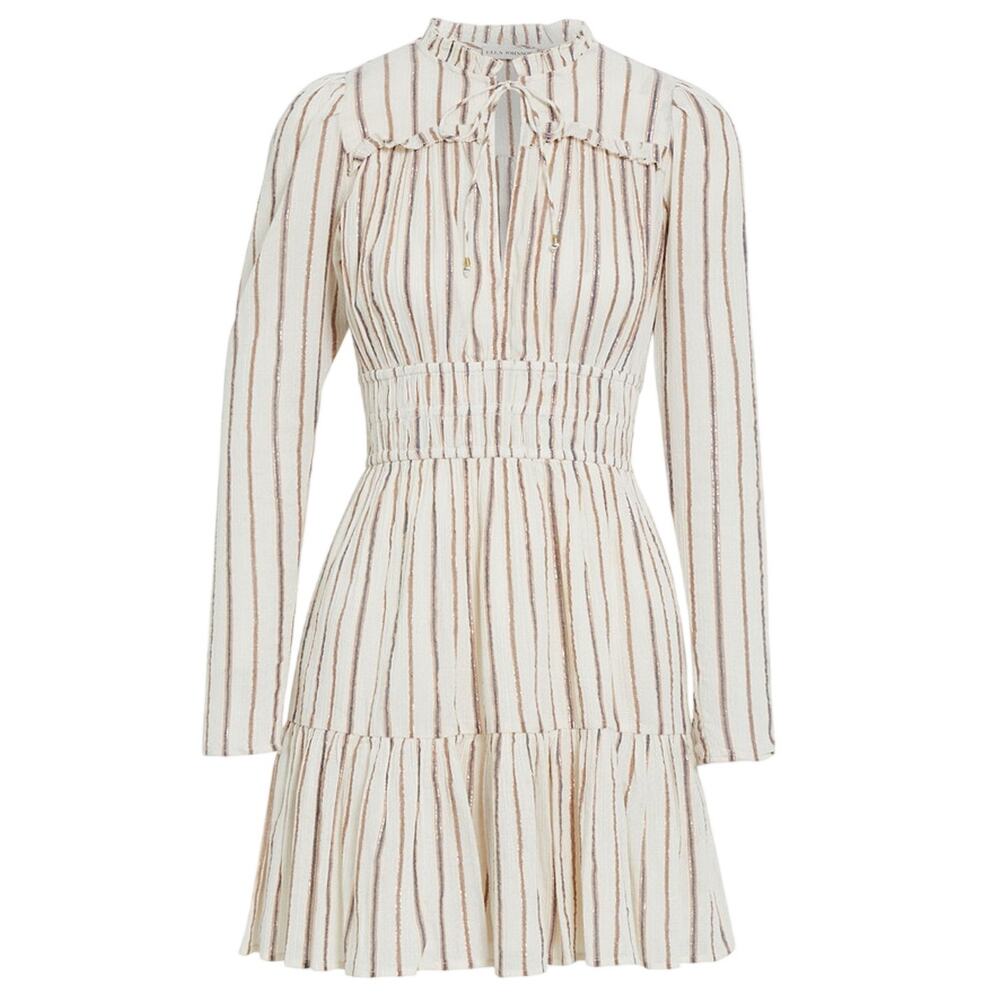 Ulla Johnson Metallic Striped Multicolor Rosalind Mini Dress Size 4